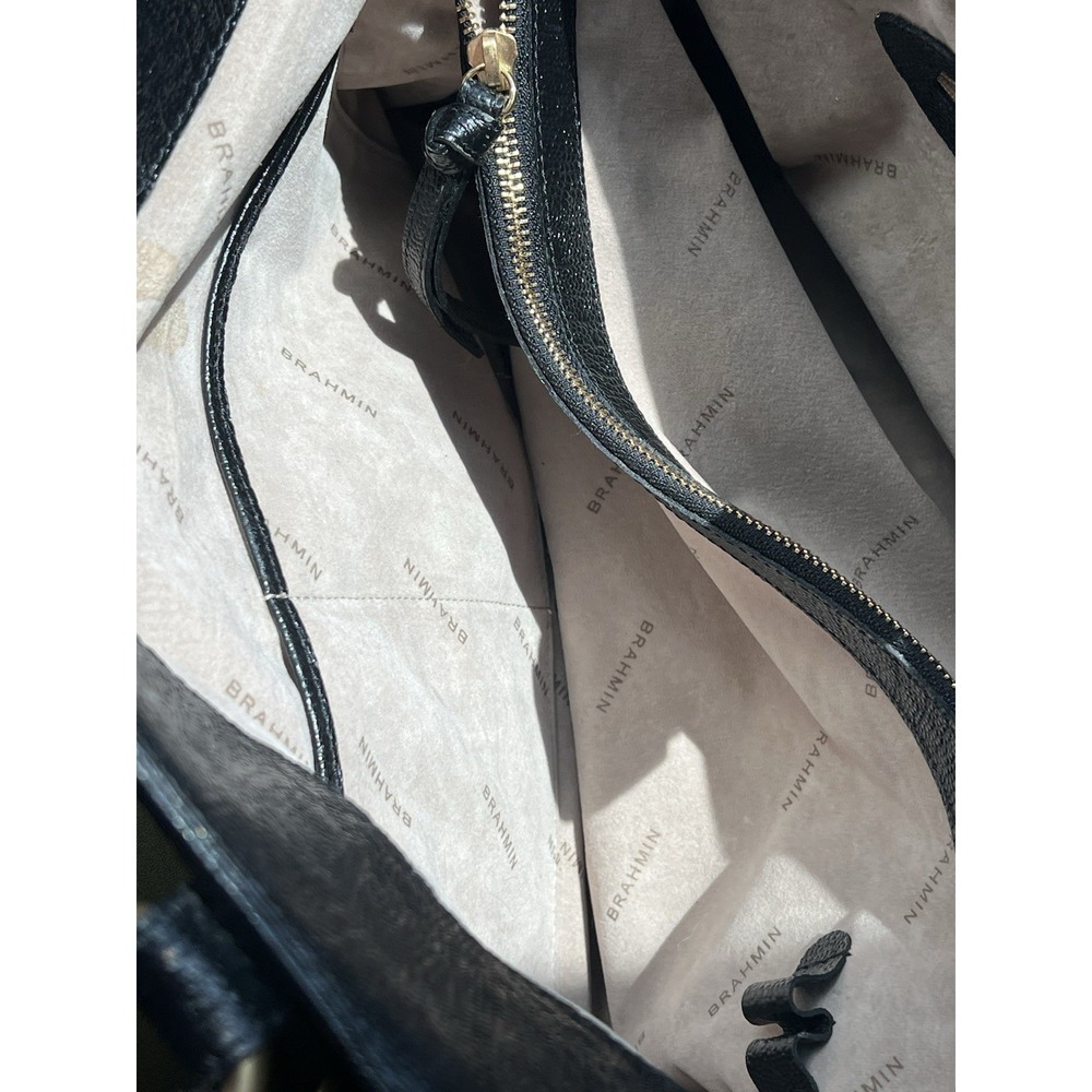 Brahmin Black Quilted Leather Briefcase - Picture 9 of 15